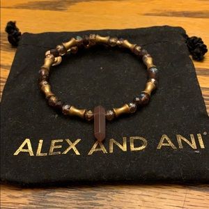 Alex and Ani Gold and Purple Spike Bracelet